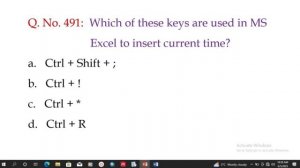 ms excel questions answers for competitive examss || lecture 21