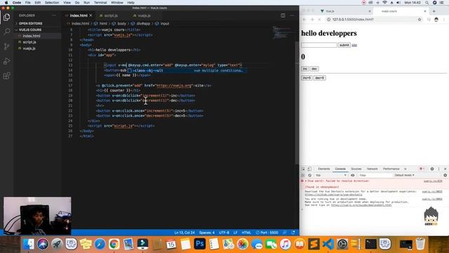 Getting started with vueJS - Two Way DataBinding - 08