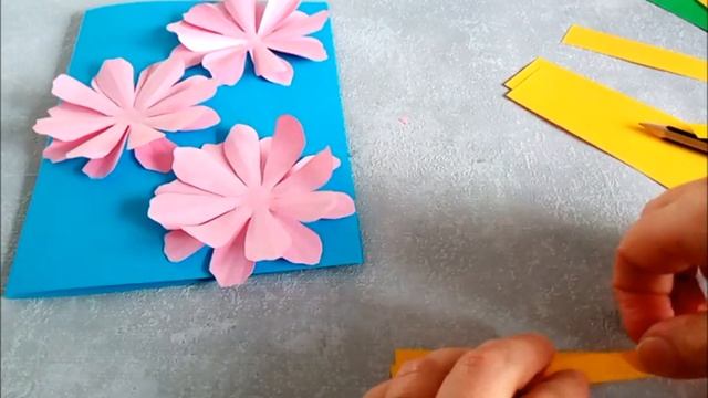 Как сделать открытку с цветами космеи своими руками. Очень просто, быстро и красиво смотреть онлайн