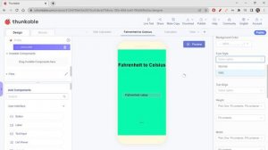 Fahrenheit to Celsius Convertor in Thunkable