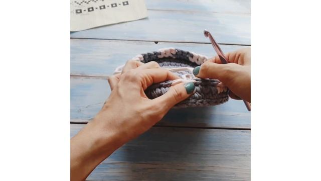 Трикотажная пряжа. Жаккард крючком. Узор #2. смотреть онлайн