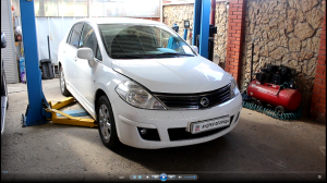 Замена задних амортизаторов на Ниссан Тиида 1,6 Nissan Tiida 2013 года