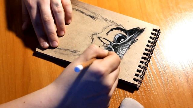 * идея разворота для блокнота , совушка угольными карандашами * смотреть онлайн