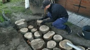 Simple WOODEN Garden WALKWAY _ How to make garden path from tree cuts