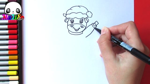 Как нарисовать БЫКА на новый год – символ 2021 | Новогодние рисунки | Як намалювати БИКА новорічног