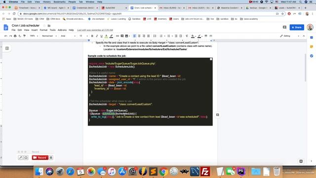 Schedule a delayed job in SuiteCRM смотреть онлайн