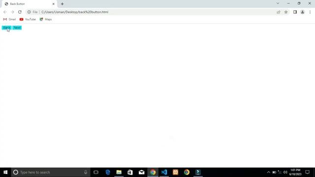 Html back button code with javascript