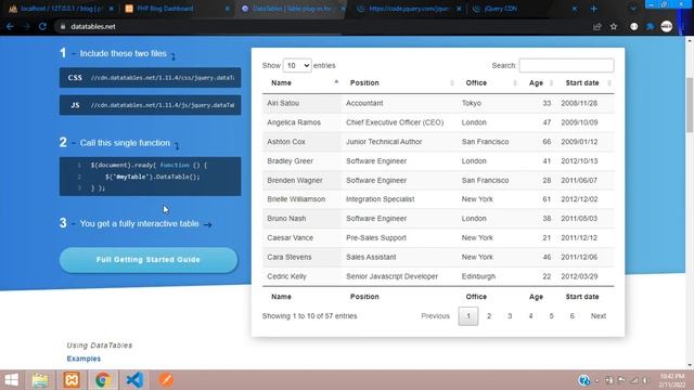 PHP Blog Admin Panel 33: How to make Search box and Pagination using dataTable in PHP | DataTables