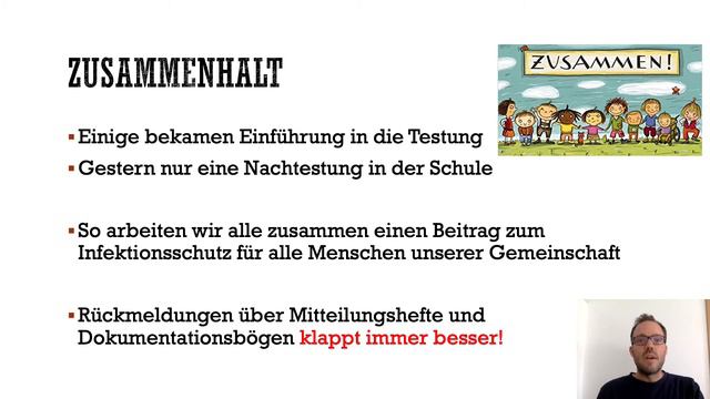Selbsttests -Testpflicht an der Schule im Bockfeld