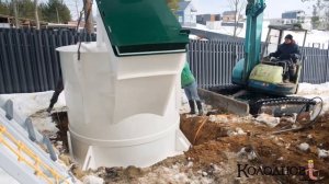 Установка пластикового погреба зимой