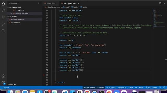 JS Advanced Data Types | Arrays and objects in JS | JavaScript tutorial # 14