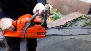 Chainsaw Husqvarna 350 First start, great engine sound and speed measurement