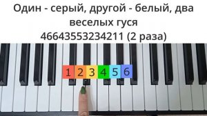 Как сыграть на пианино Жили у бабуси два веселых гуся по цифрам пошагово для начинающих