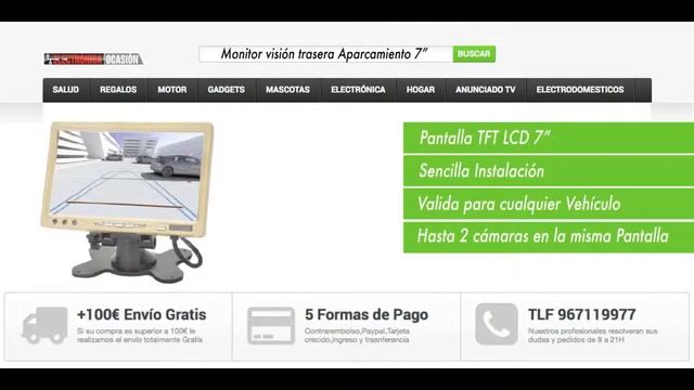 Monitor Visión trasera Aparcamiento Pantalla 7" LCD Color Beige смотреть онлайн