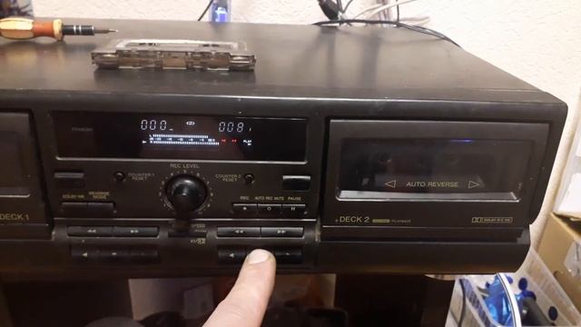 Двух кассетная дека Technics RS-TR373 проверка функций и записи смотреть онлайн