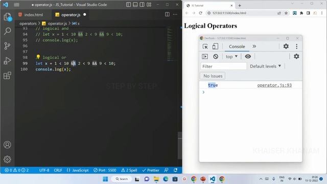 Logical Operators || JavaScript tutorial for Beginners || Tutorial - 16