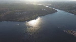 Вид города Запорожья с высоты птичьего полета. Уникальное зрелище.