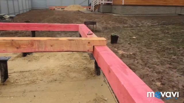 Моя баня из бревна 5 строю сам. Обвязка брусом свайный фундамент 14.04.2019г.