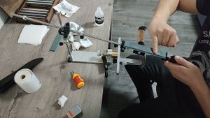Заточка ножа из Х12МФ на ЗУ Косим с поворотным механизмом