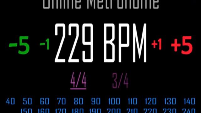 Metronomo Online - Online Metronome - 229 BPM 4/4 смотреть онлайн