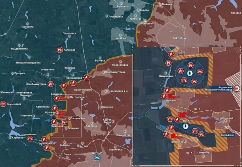 Свежая карта боев на украине