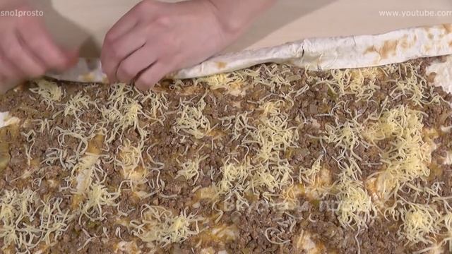 МЯСНОЙ ПИРОГ из ЛАВАША с КАПУСТОЙ / ПРОСТОЙ и Очень ВКУСНЫЙ!