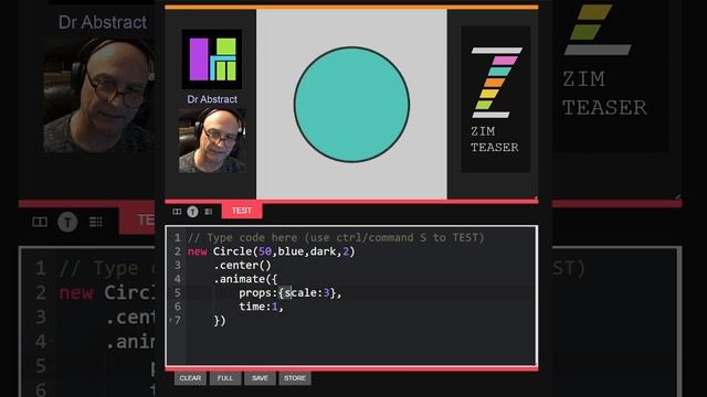 ZIM Teaser! 04 - animation in one minute! JavaScript Canvas ZIMjs