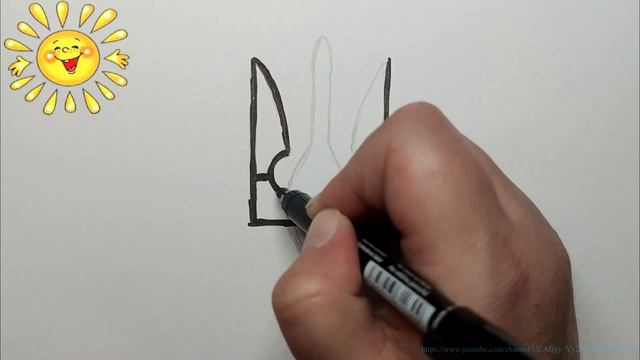 Як намалювати простий малюнок /ГЕРБ УКРАЇНИ/Easy drawings for kids/EMBLEM OF UKRAINE смотреть онлайн