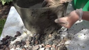 Вазон-корзина из пластикового ведра для сада. Поделки для сада