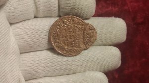 Денга 1736г. Анны Иоанновны (Брак - Двойной удар) (выпуск 53)