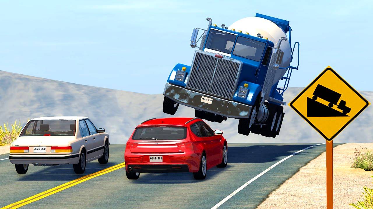 BeamNG Drive - Реалистичные аварии на мотоциклах и квадроциклах.