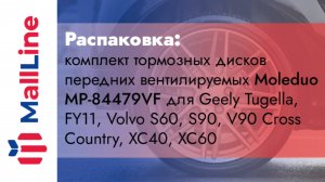 Распаковка: комплект тормозных дисков передних вентилируемых (2 шт: левый и правый) Moleduo MP-84479