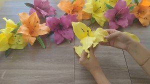 Лилии из изолона и софтина/Легкий и простой декор настенных часов/Как сделать лилию