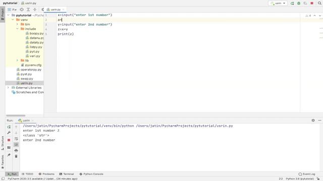 user input value in python | python tutorial