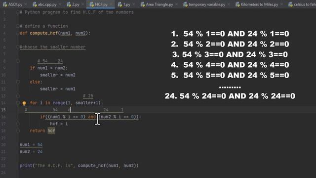 H.C.F and L.C.M  Program  in Python