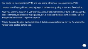 Improve quality of ffmpeg created jpgs