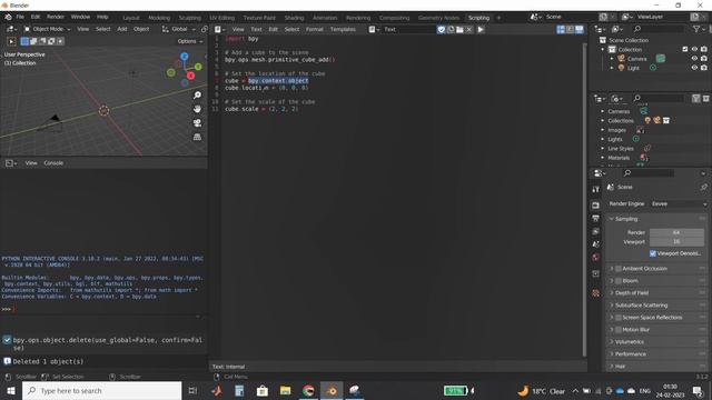 How to add cube model in blender using python script смотреть онлайн