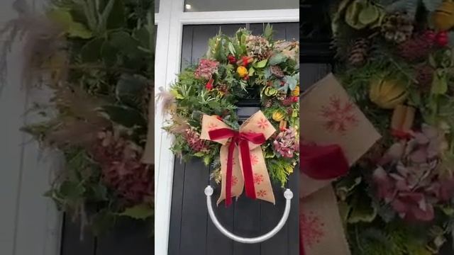 Huge double Bowed Fresh Christmas Wreath 32 inches £80.00