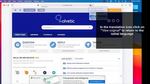 ? TRANSLATE WEB PAGE SAFARI Mac 2021
