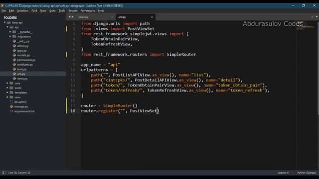 07 - DRF Viewset va Routerlar haqida  | Django Rest Framework Kursi - Abdurasulov Codes