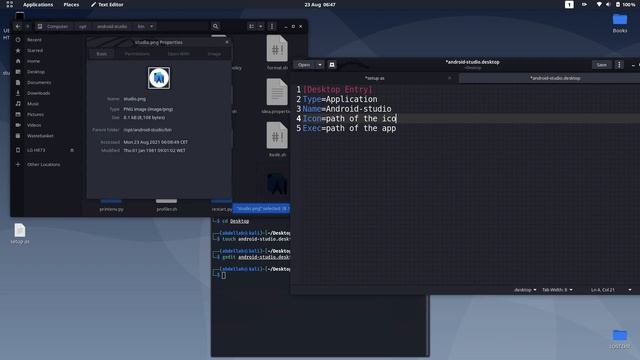 How to Create Desktop Shortcut (Icon) in Kali linux | 2021 смотреть онлайн