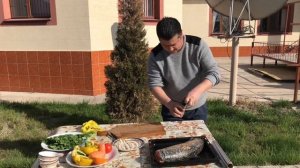 САЗАН С ОВОЩАМИ ЗАПЕЧЕННЫЙ В ДУХОВКЕ
