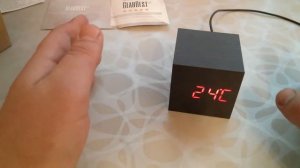 Wooden Square Red LED Digital Alarm Clock  - GearBest обзор