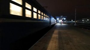 Отправление электропоезда ЭР9Е-604 со станции Гомель