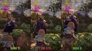 GTX 1050 Ti vs 1650 Super vs RX 570 Horizon Zero Dawn