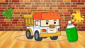 Мультик - Раскраска - Робокар Поли - Учим цвета. Часть 2. Robocar Poli - Learn Colors