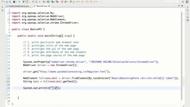 Selenium Tutorial 4 - Find Multiple Elements in Selenium Webdriver | Basic Selenium API