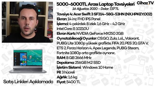 5000 - 6000 TL En İyi Laptop Tavsiyeleri - 16 Ağustos 2020 смотреть онлайн