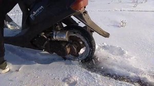 Зимний дрифт на скутере honda dio