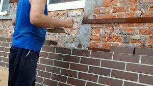 кладка облицовочного кирпича на белый раствор Ч 1